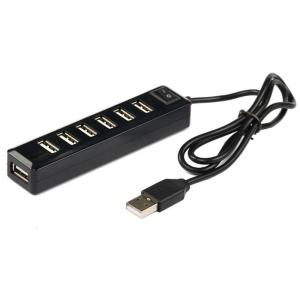 Aluminum Alloy USB 2.0 Hub Red Black Blue Four Port 60W 3A